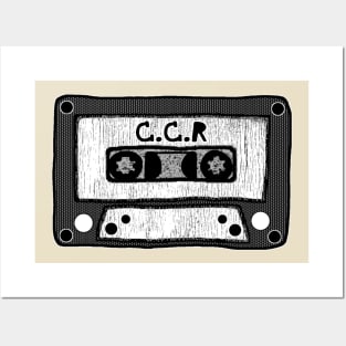 ccr cassette black and white Posters and Art